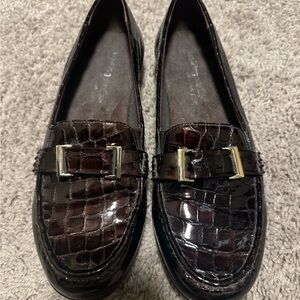 Walking Cradles Brown Crocodile-Patterned Loafers